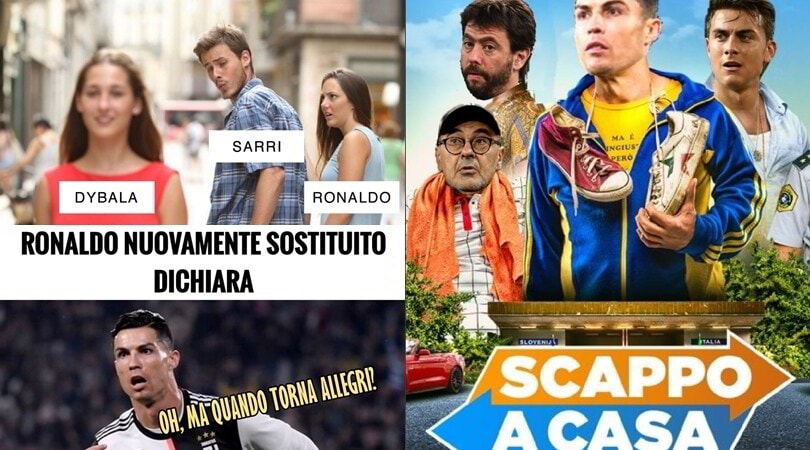 Juve, Sarri sostituisce Ronaldo. Le reazioni del web