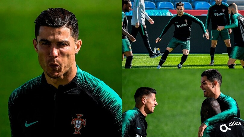 Ronaldo si allena col Portogallo: è pronto per la Lituania