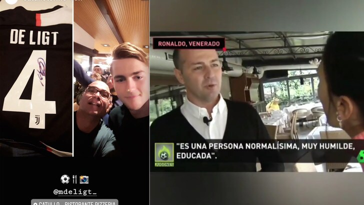 De Ligt superstar nella pizzeria che ha