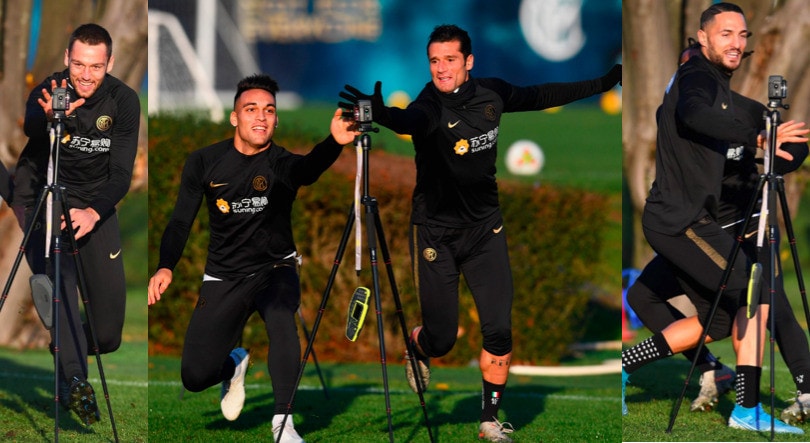 Inter, sorrisi e giochi in allenamento