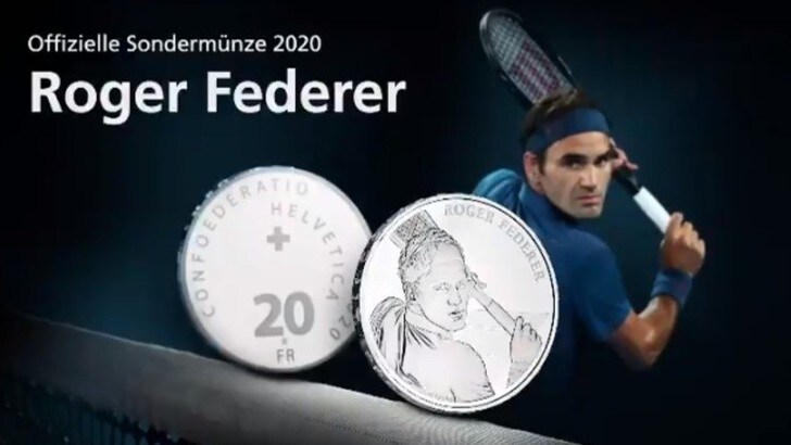 Federer, la Svizzera emette in suo onore una moneta d'argento da 20 franchi