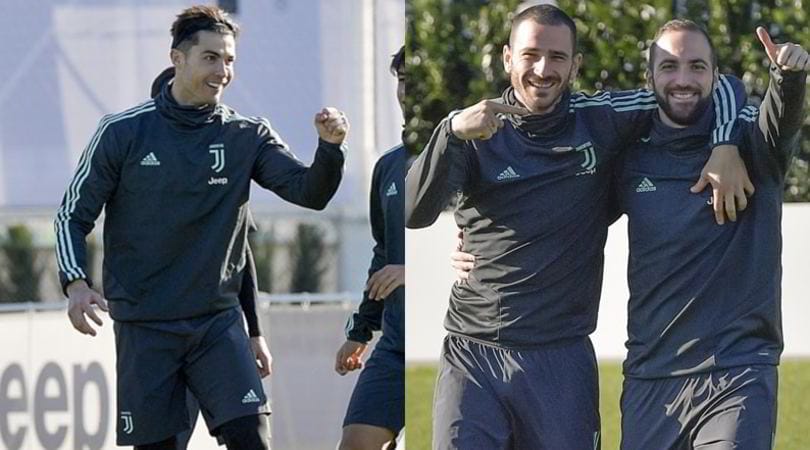Juve, la rifinitura: Bonucci, Higuain e Ronaldo si caricano per il Leverkusen