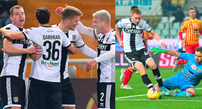 Parma, 2-0 al Lecce con Iacoponi e Cornelius: Kulusevski vicino al gol