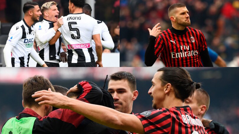 Super Rebic regala la vittoria al Milan. Con l'Udinese è 3-2