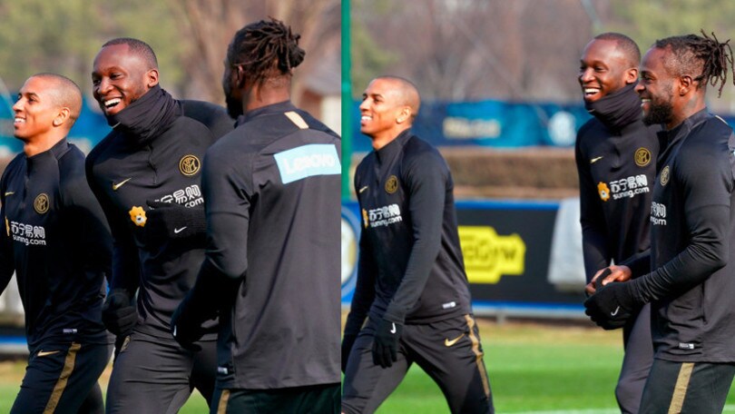 Inter, ecco Young e Moses: che sorrisi con Lukaku in allenamento