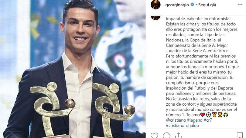 Juve, Cristiano Ronaldo e la dedica di Maria Dolores e Georgina: "Tu sei il calcio"