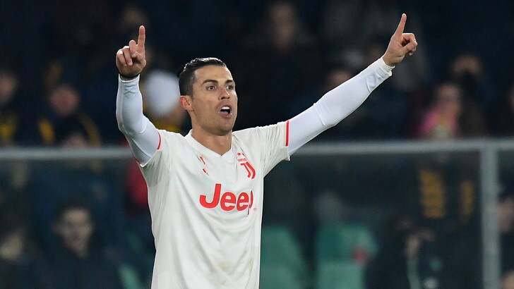 Juve, Cristiano Ronaldo da record: 10ª partita di fila in gol