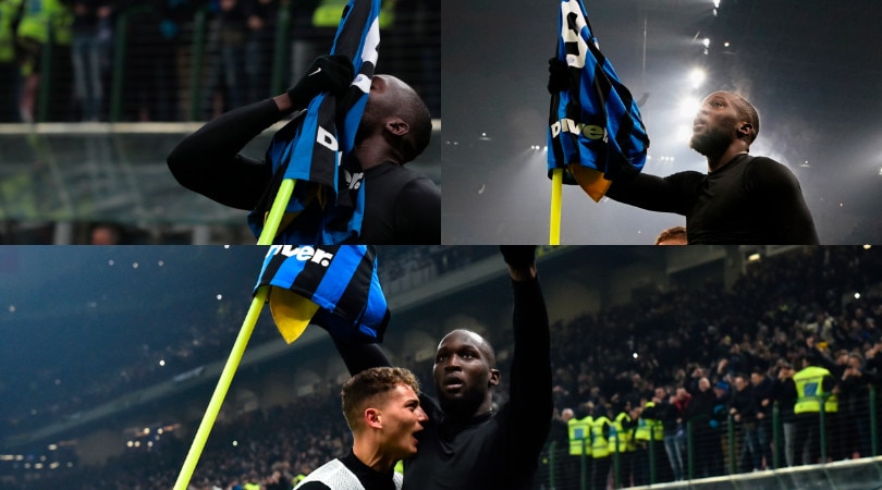 Spettacolo di Lukaku dopo il gol nel derby