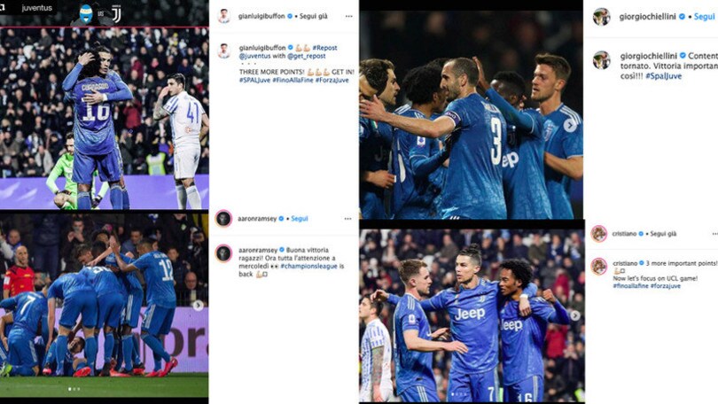 Juve, i giocatori sui social: "Vittoria importante, ora testa alla Champions"