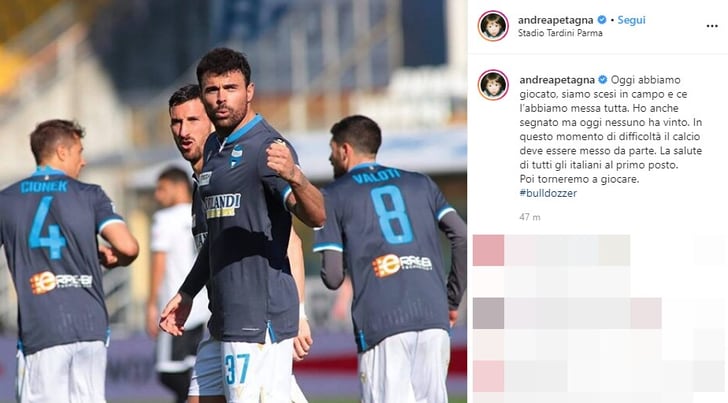 Petagna: "Oggi non ha vinto nessuno. La salute al primo posto"