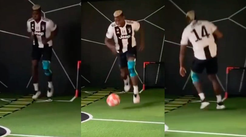 Pogba si allena con la maglia della Juve