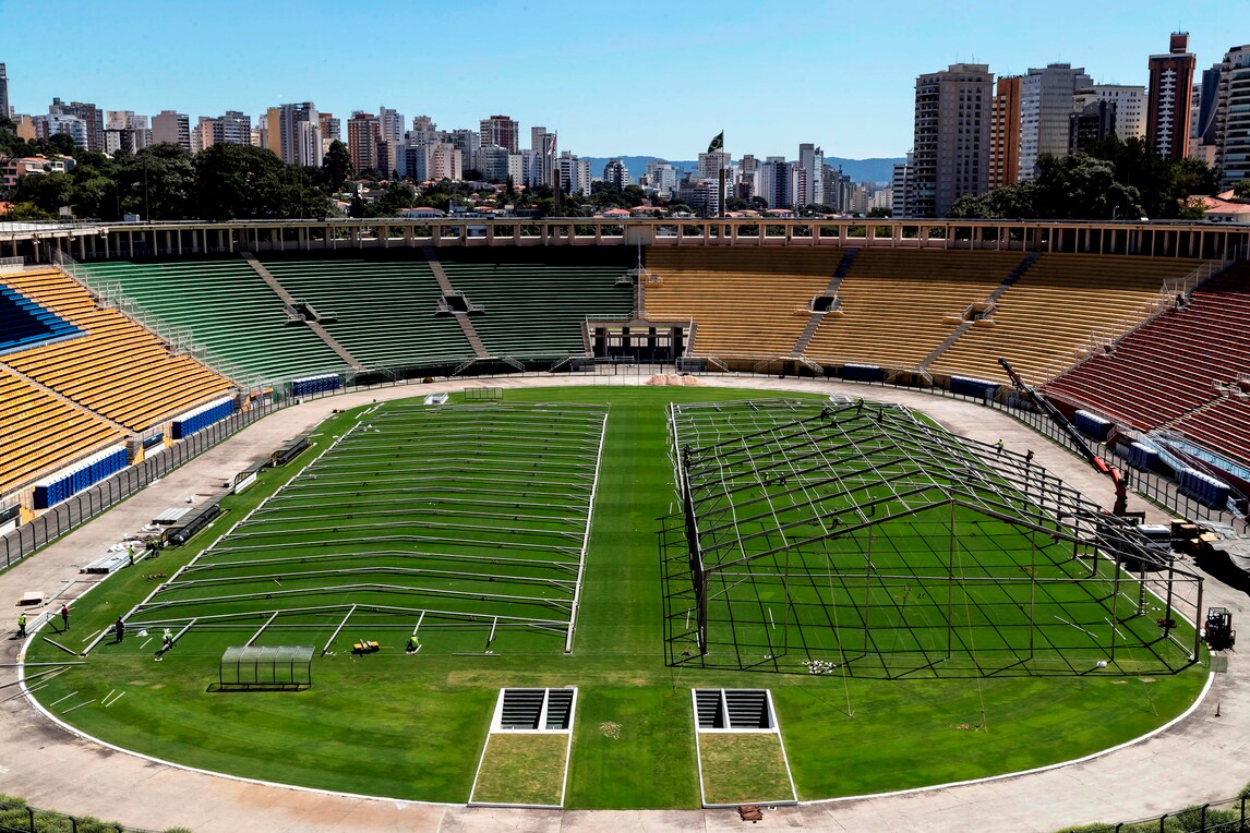Coronavirus, in Brasile lo stadio Pacaembu diventa un ospedale