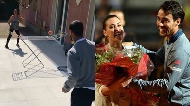 Coronavirus, Fognini e Pennetta giocano a tennis: usano lo stendibiancheria!