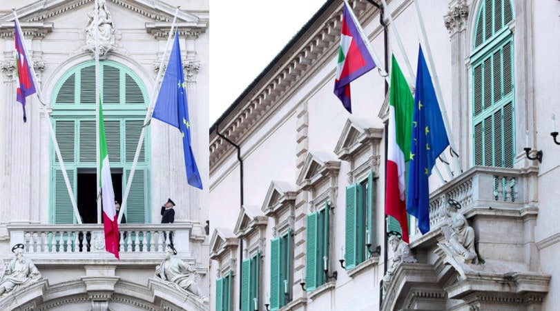 Quirinale, bandiere a mezz'asta per le vittime di Coronavirus