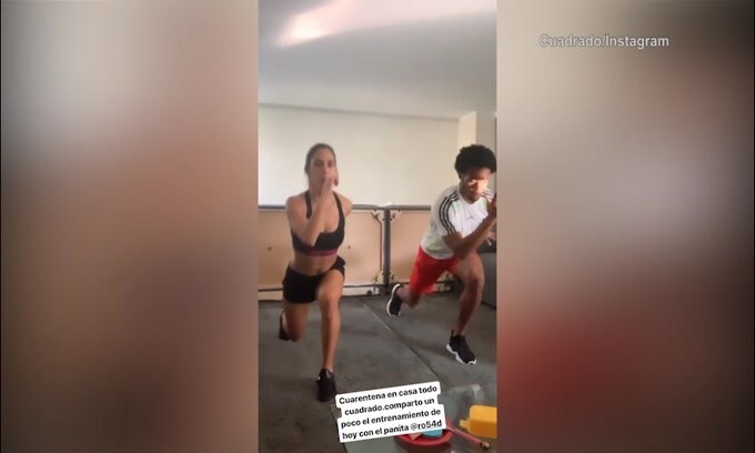 Cuadrado, super training con la moglie