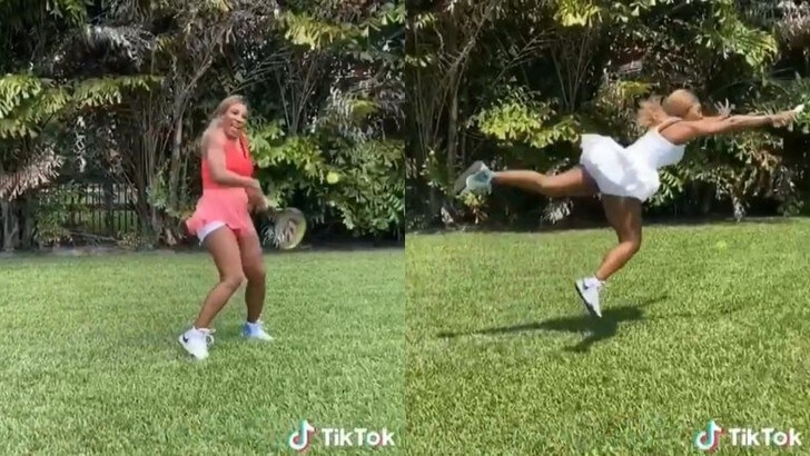 Serena Williams show: batte se stessa nel giardino di casa
