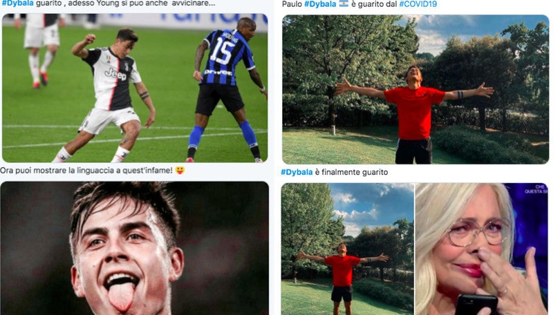 Juve, tifosi scatenati sui social per la guarigione di Dybala