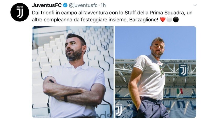 Barzagli compie 39 anni, gli auguri della Juve: "Unico e inimitabile"