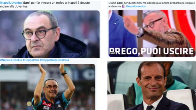 Juve, Sarri bersagliato sui social dopo la finale persa contro il Napoli