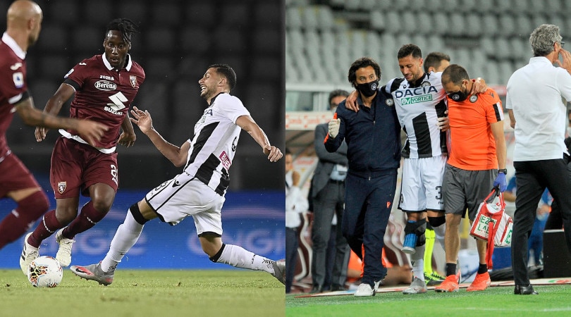 Torino-Udinese, Mandragora in lacrime dopo il ko al ginocchio
