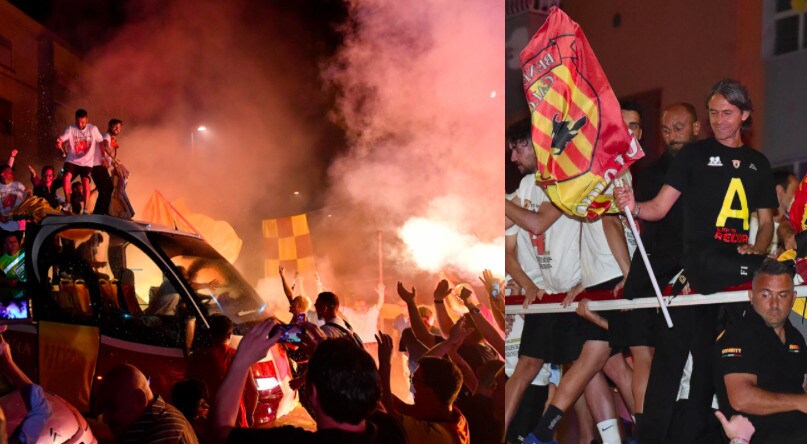 Benevento, grandi festeggiamenti per il ritorno in Serie A