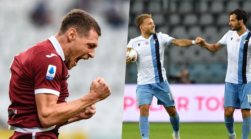 Belotti non basta al Torino: la Lazio in scia della Juve con Immobile e Parolo