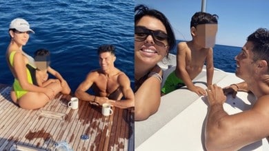Ronaldo e Georgina in barca: relax in famiglia