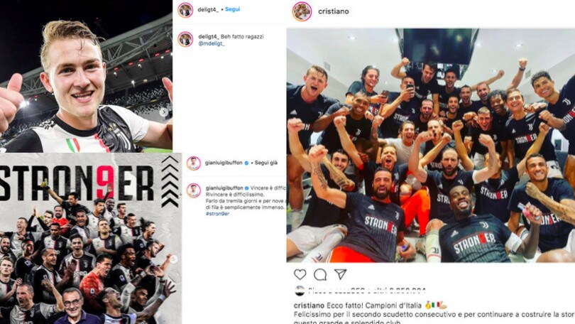 Juve, grandi festeggiamenti sui social per lo scudetto