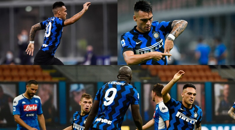 Lautaro, super gol in Inter-Napoli ma l'esultanza fa discutere