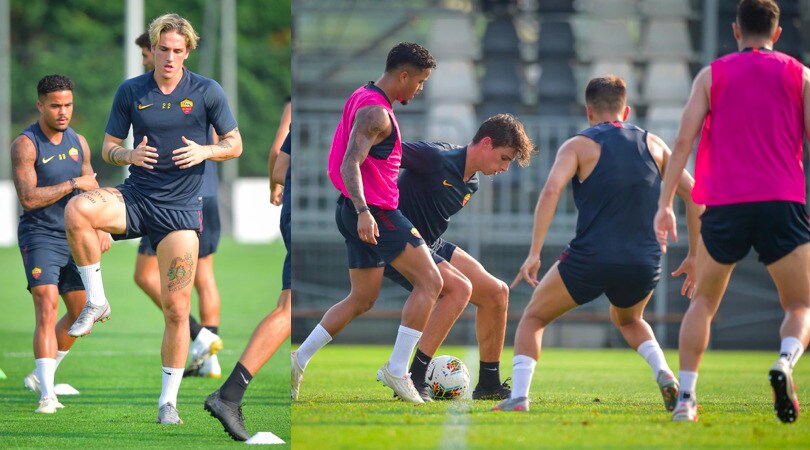 Roma, allenamento a Vinovo per la sfida con la Juve