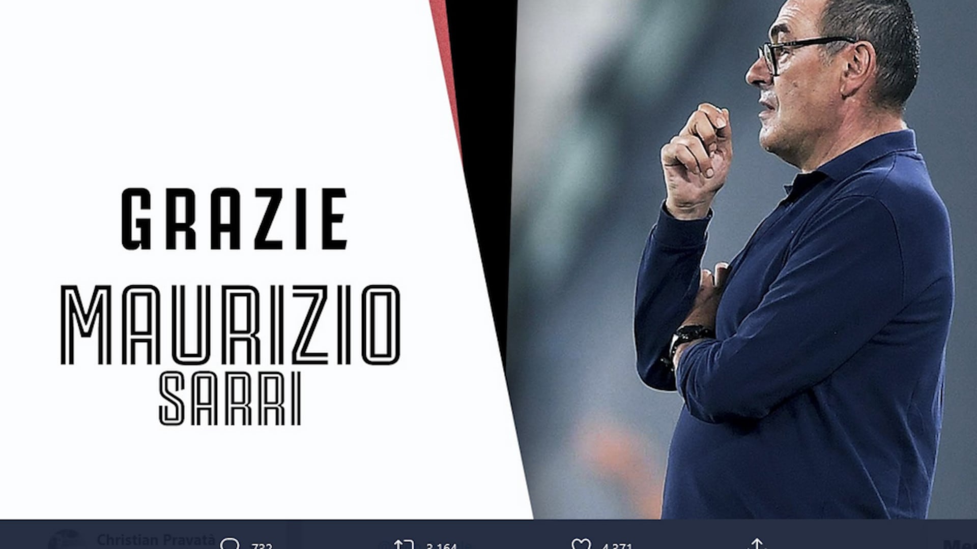 Ufficiale: la Juve ha esonerato Maurizio Sarri