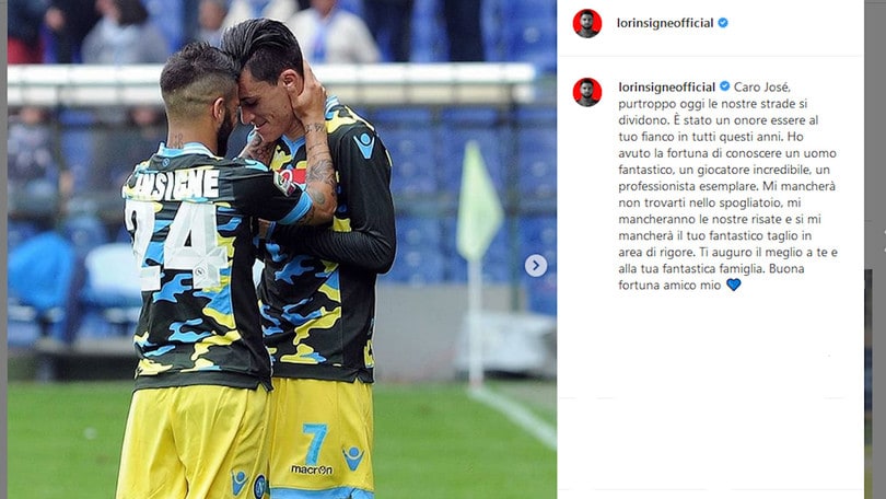 Napoli, il saluto speciale di Insigne a Callejon