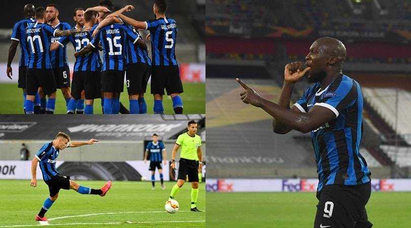 Gioiello di Barella, Lukaku esulta col ciuccio: l'Inter è in semifinale di Europa League