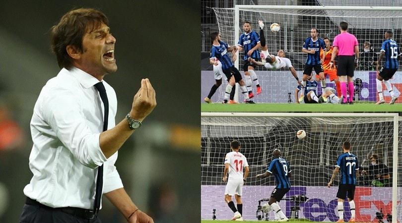Inter, Lukaku beffa Handanovic: sfuma il sogno di Conte. Fa festa il Siviglia