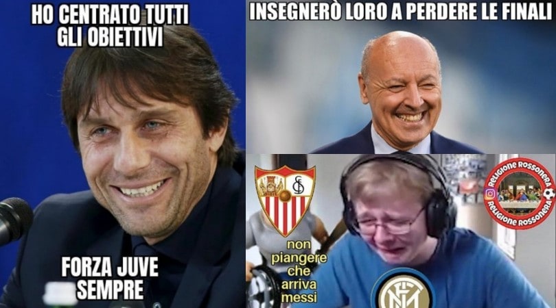 Inter ko in finale di Europa League: per Conte sfottò e ironie sui social