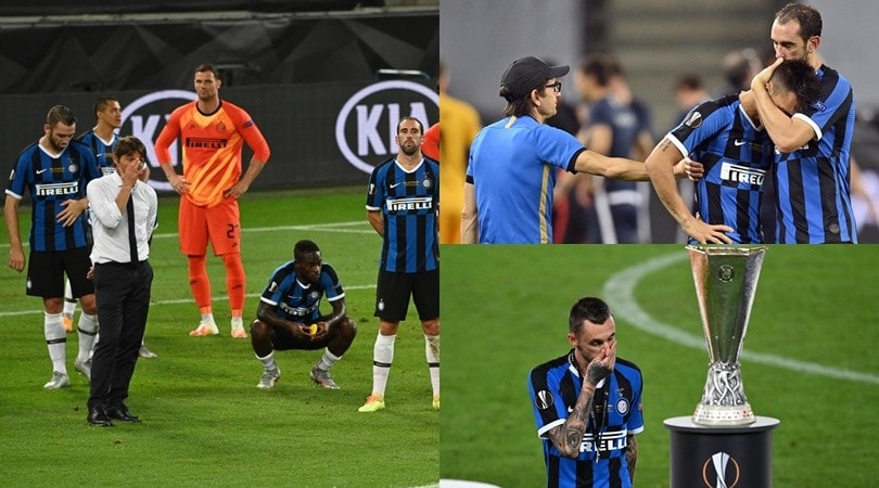 Lacrime Inter dopo il ko con il Siviglia: Conte si trattiene a stento
