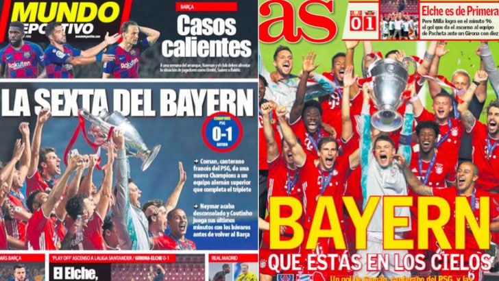 Bayern, i giornali celebrano il trionfo in Champions: