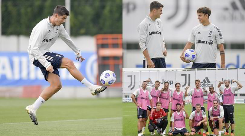 Juve, l'allenamento: Morata e Dybala come nel 2015