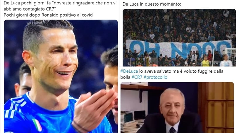 Coronavirus, Ronaldo e De Luca: social scatenati