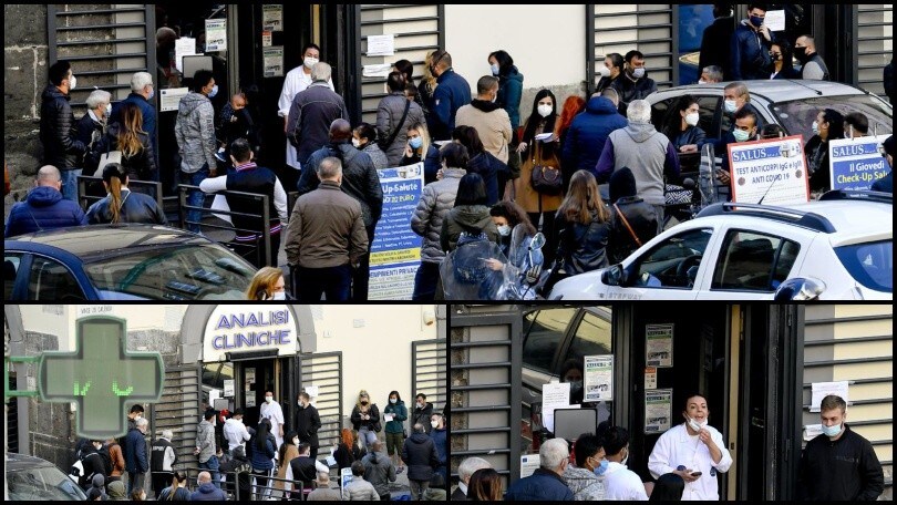 Coronavirus, a Napoli lunghe file per effettuare il tampone: che caos!