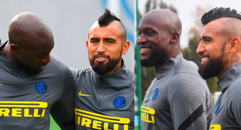 Inter, che feeling tra Vidal e Lukaku in allenamento