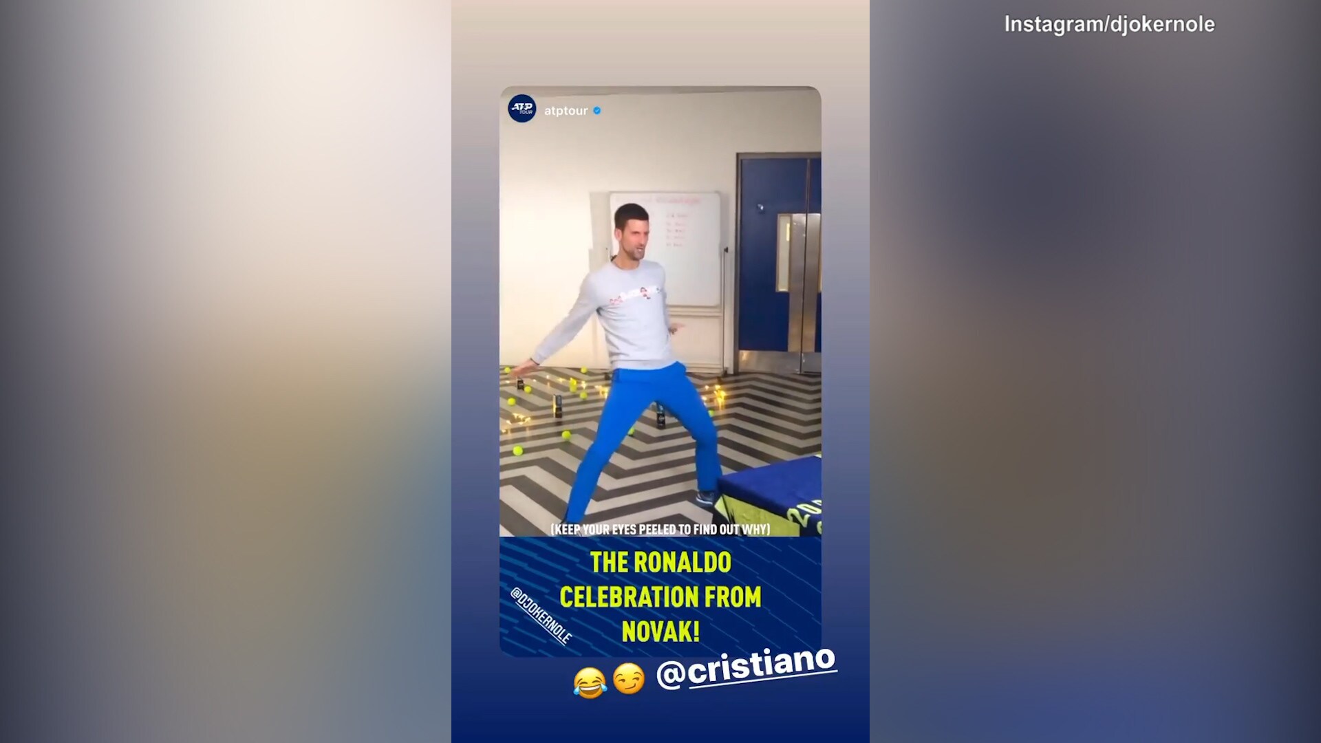 Djokovic, esultanza come Ronaldo... su Instagram