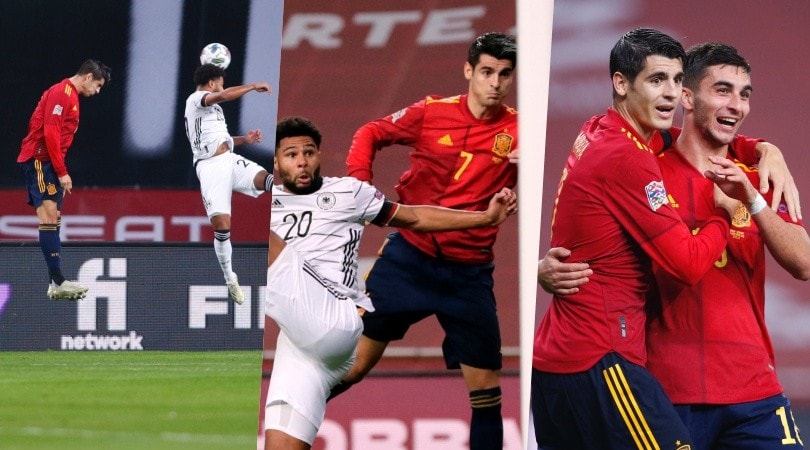 Morata, che gol con la Spagna: l'incornata batte Neuer!
