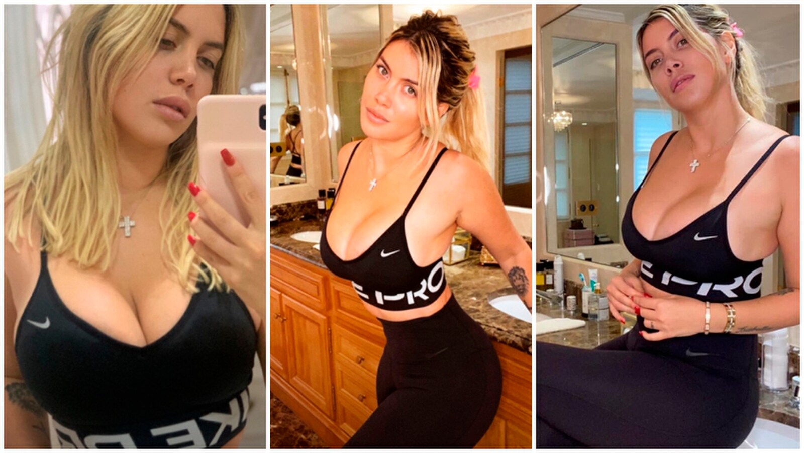 Wanda Nara in bagno: i selfie che spiazzano i social