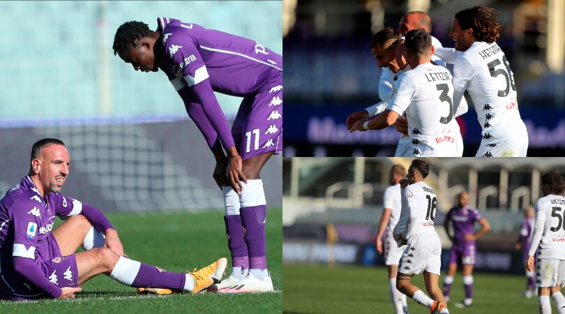 Fiorentina, ritorno amaro per Prandelli. Sconfitta con il Benevento e Ribery va ko