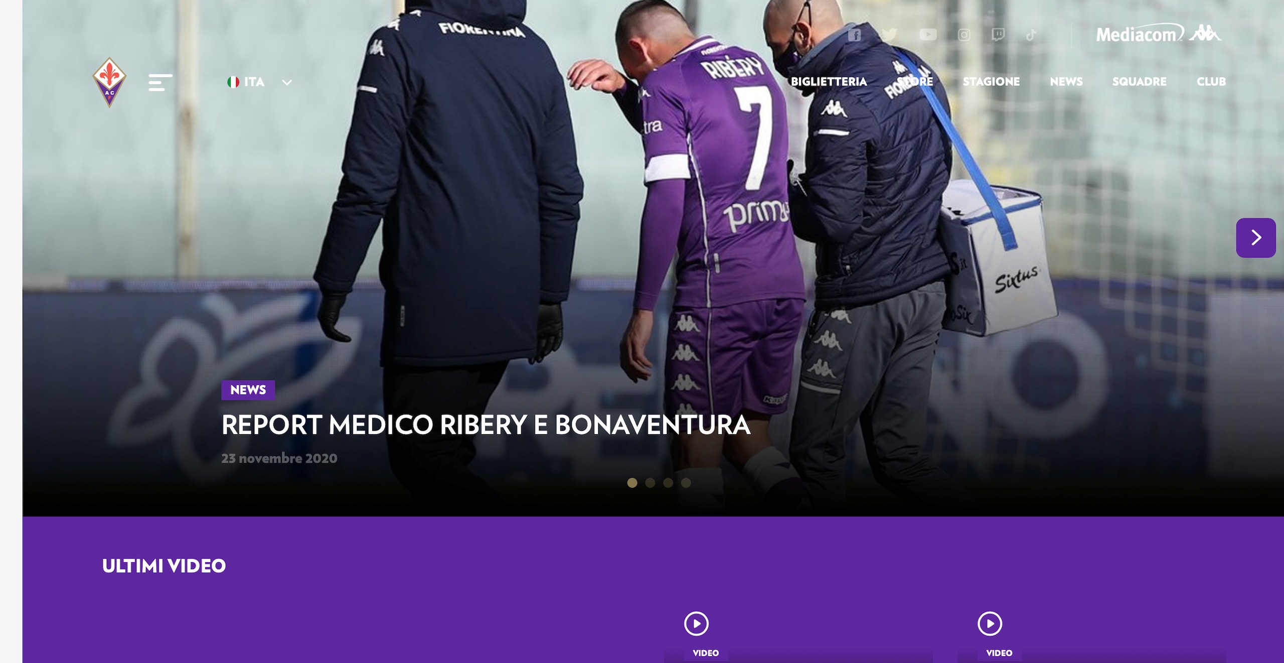 Fiorentina, escluse lesioni alla coscia per Ribery