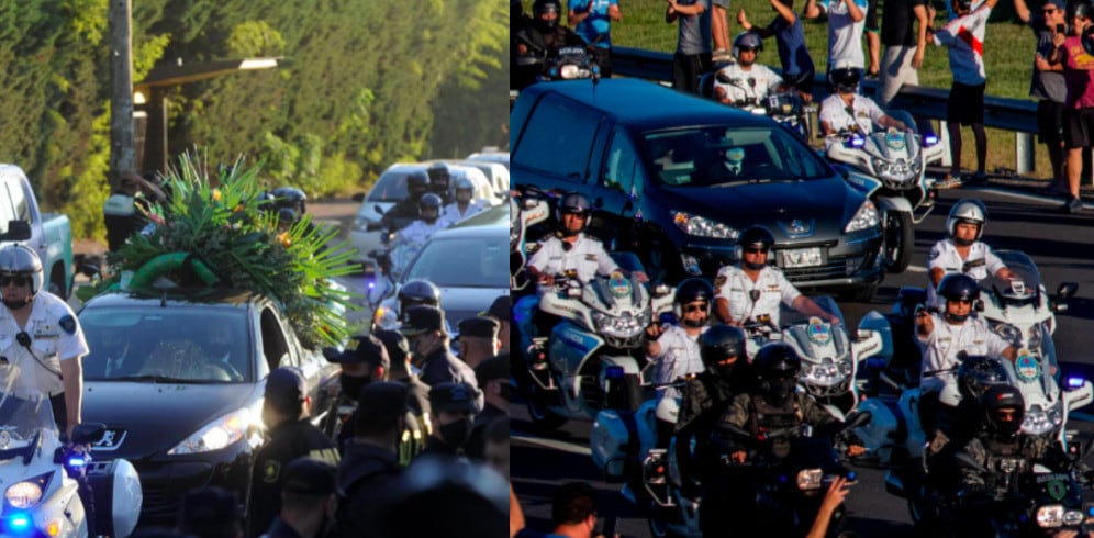 Funerale Maradona: corteo funebre tra striscioni, bandiere e cori