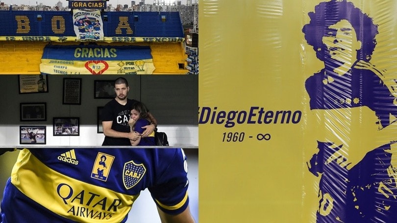Maradona, Bombonera da brividi: l'omaggio del Boca sotto gli occhi di Dalma
