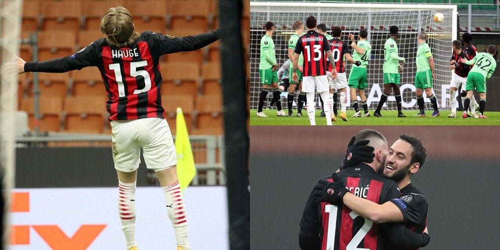 Il Milan vola in Europa League: che capolavori di Calhanoglu e Hauge!