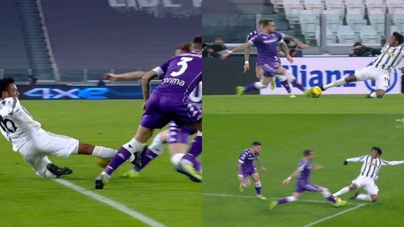 Cuadrado espulso in Juve-Fiorentina: entrataccia su Castrovilli